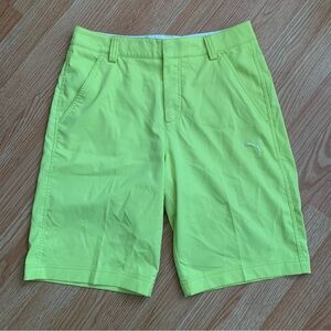 Puma Men’s Dry Cell Golf Performance Shorts Neon Green Yellow Size 28